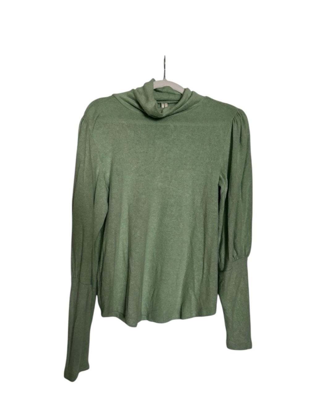 Anthropologie Soft Sage puff sleeve turtleneck sweater